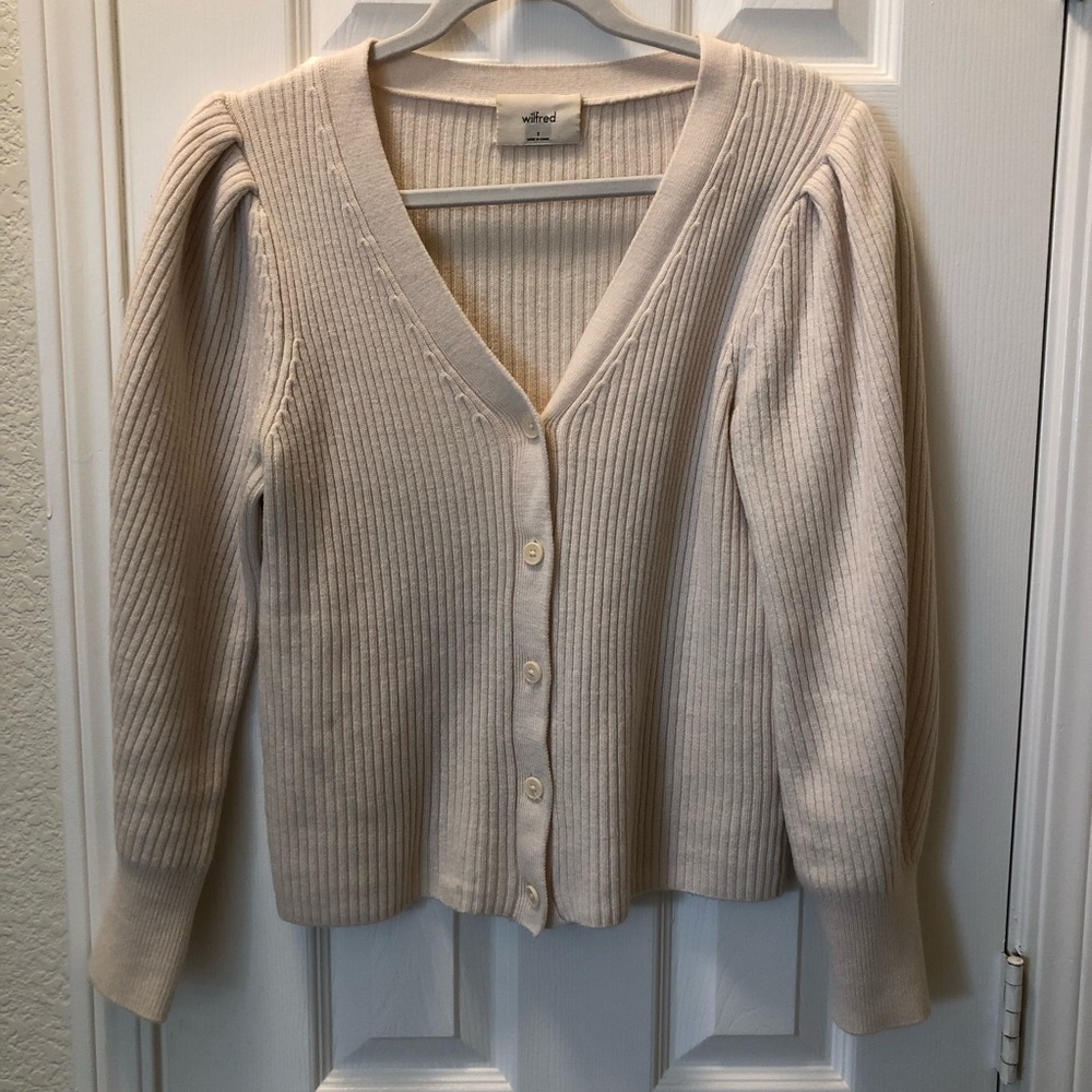 Aritzia Wilfred Balloon-Sleeve Cardigan